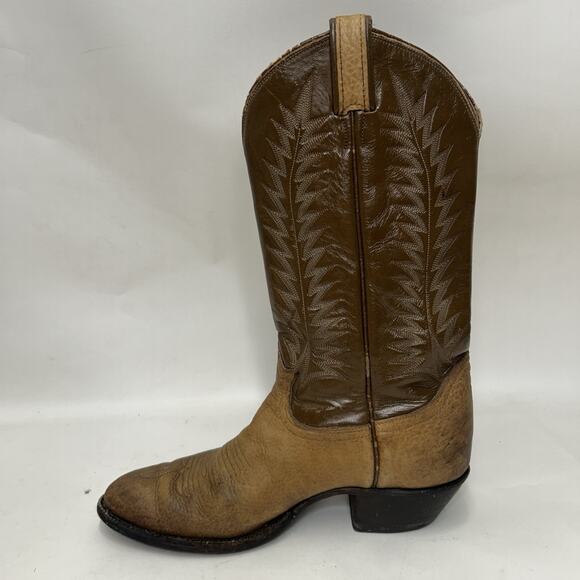 Vintage Tony Lama Two-Tone Cowboy Boots Gold Label
